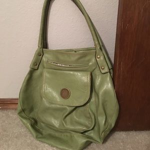 Green leather purse